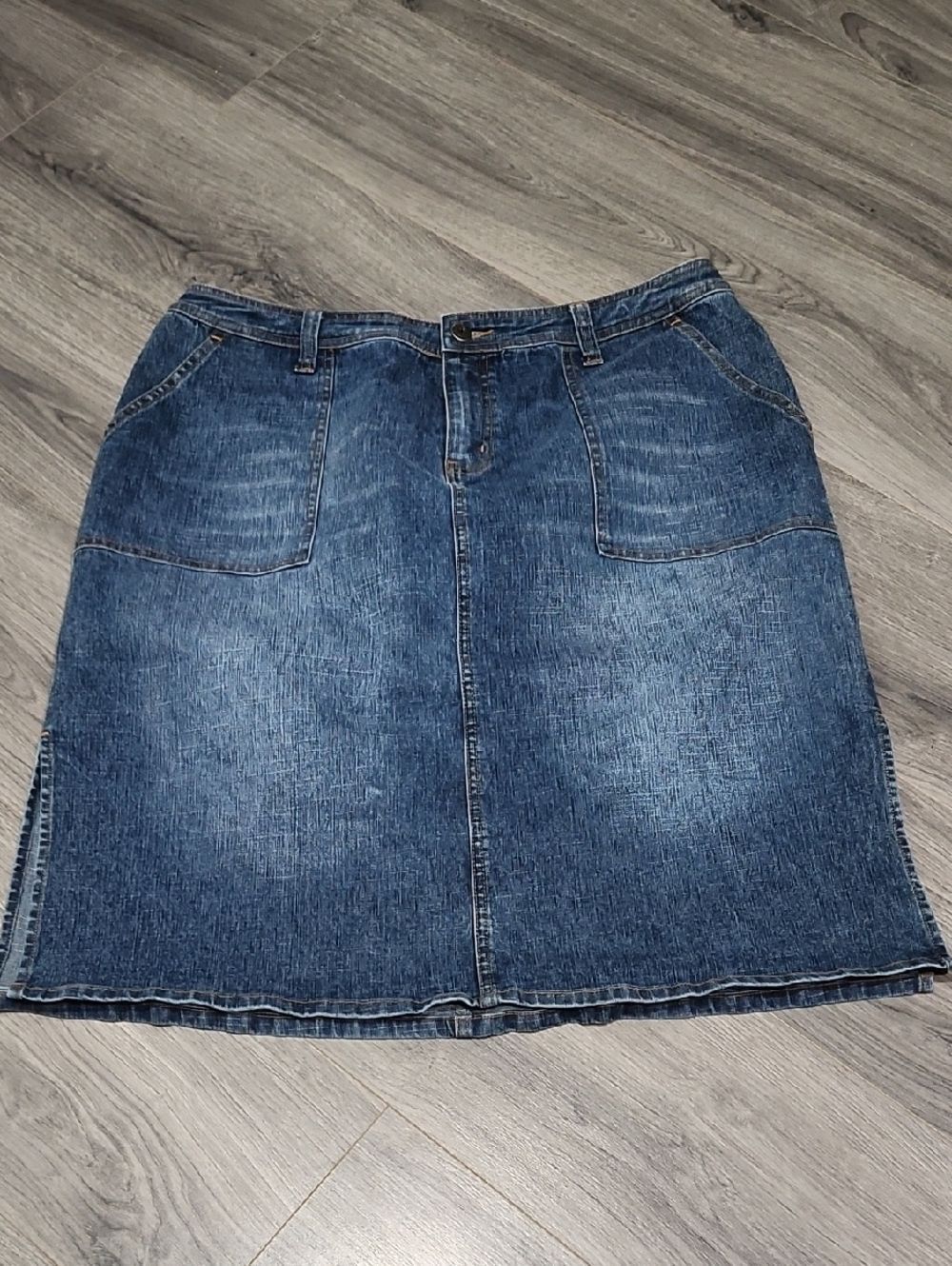 Venezia Plus Mini Denim Double Slit Skirt